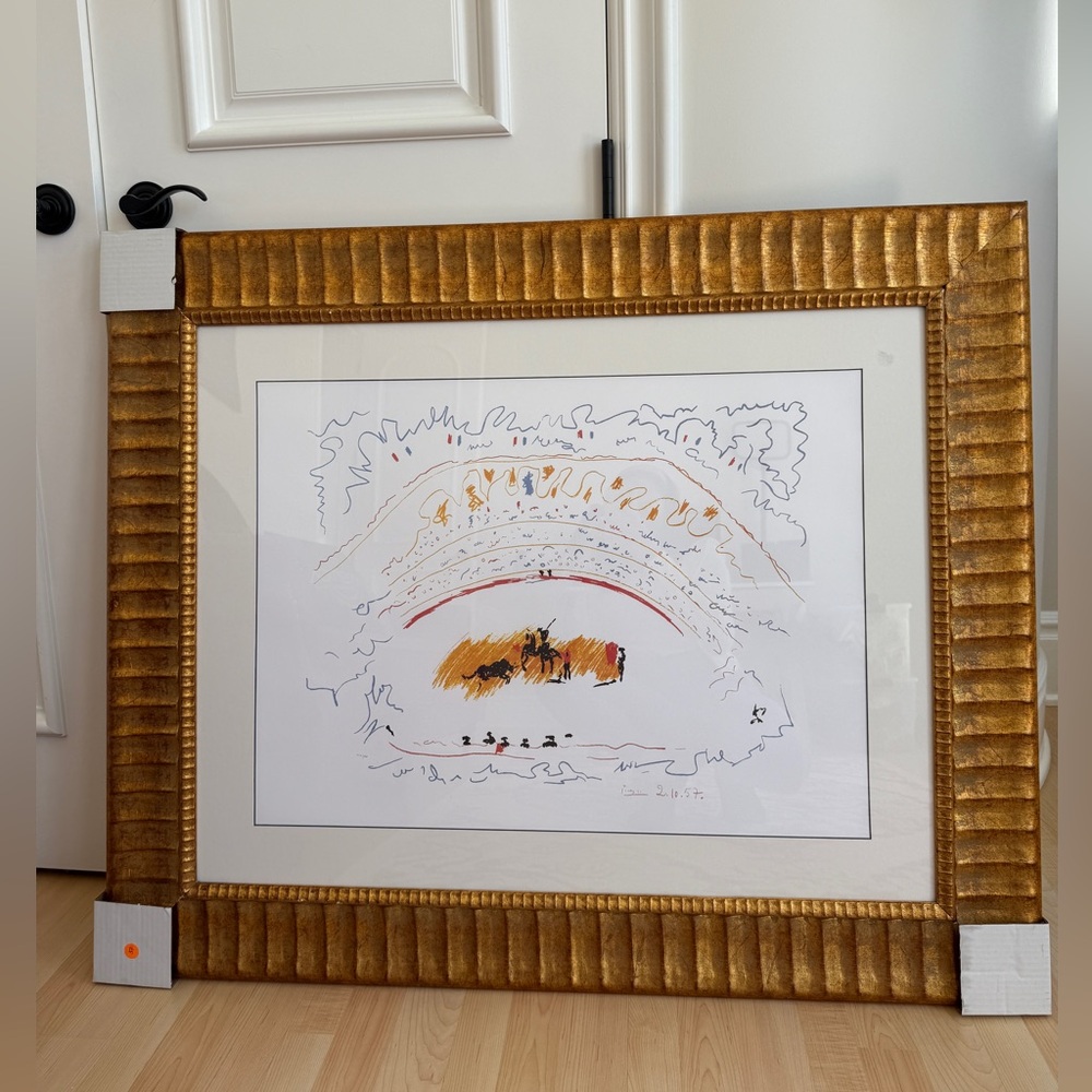 🎨 Framed La Corrida by Pablo Picasso - Limited Edition Giclee Print, 415/500